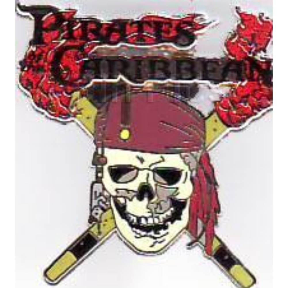 Disney Pirates of the Caribbean Skull with Red Head Band Pin 48890